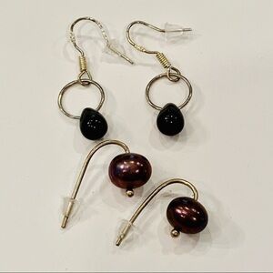 💐5/25 peacock purple freshwater pearls silver